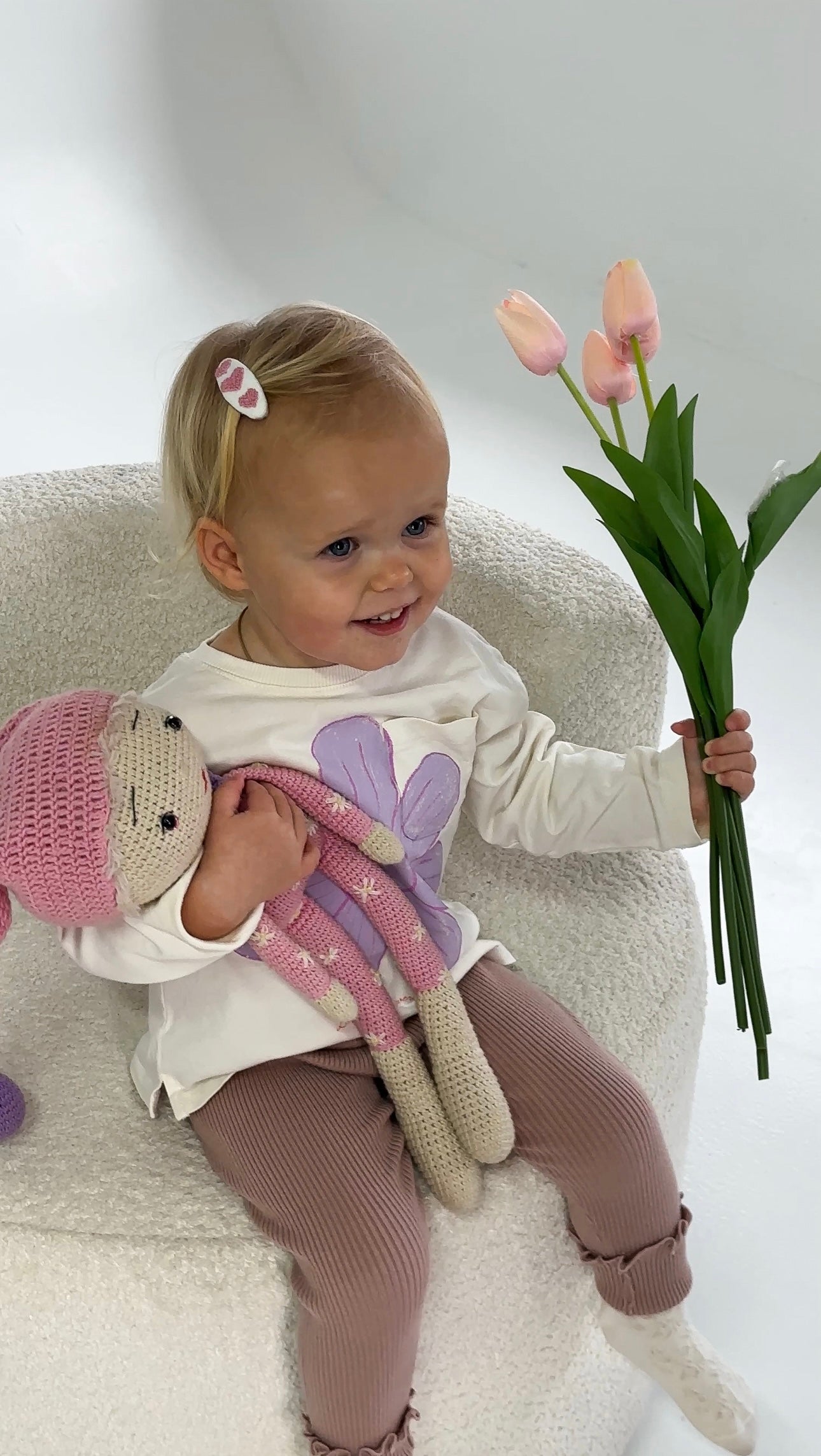 Personalized Toddler Girl Gift Set PINK | handmade hair accessories | newborn gift | baby shower present | headband & clips set 🚚 Free Shipping