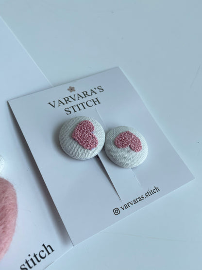 Personalized Hair Clip Set with Name – Linen & Cotton Heart Clips (4 pcs) 🚚 Free shipping