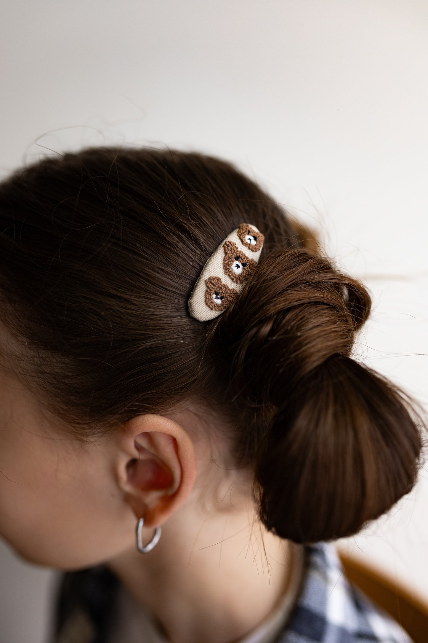 Embroidered Animal Hair Clips & Ties Set: Teddy Bear | Toddler Girl Accessories 🚚 Free Shipping