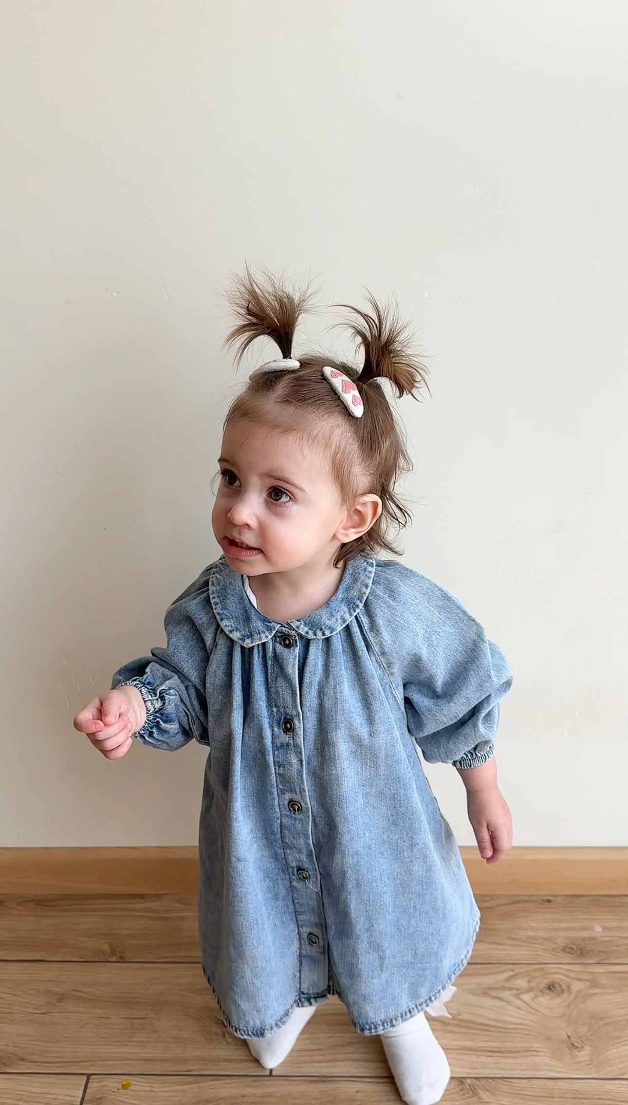 Personalized Hair Clip Set with Name – Linen & Cotton Heart Clips (4 pcs) 🚚 Free shipping