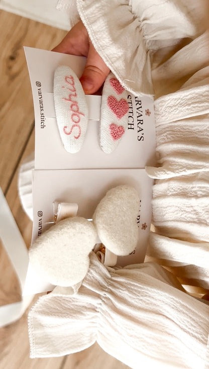 Personalized Baby Hair Clips Gift Set with Hanging Organizer
