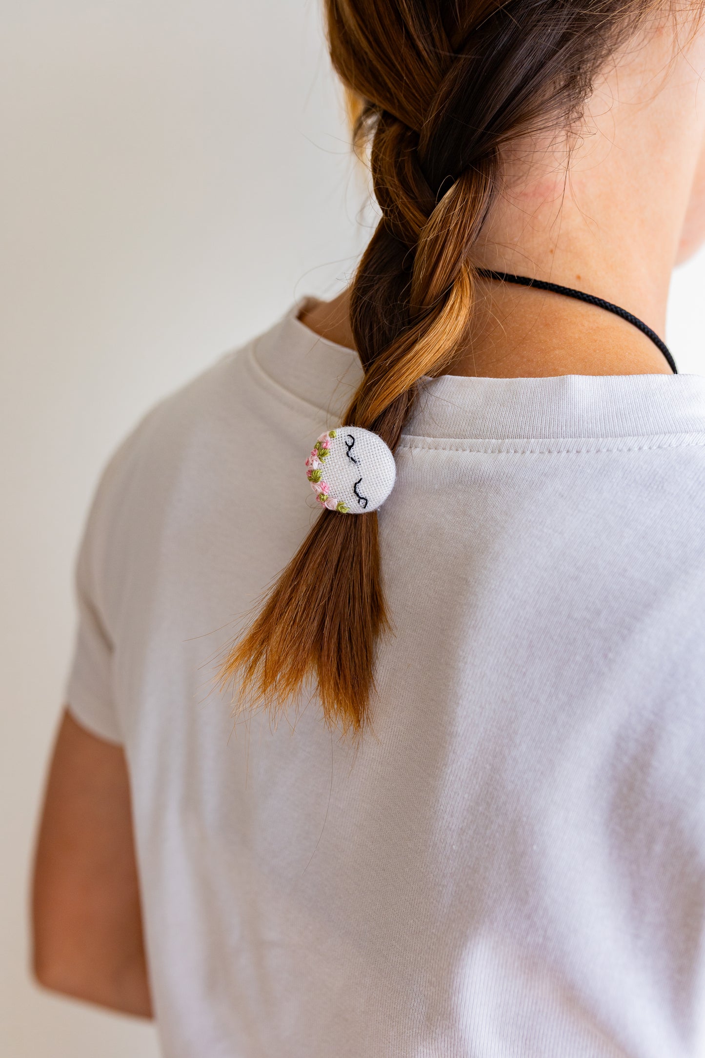 Floral Embroidered Linen Hair Tie & Clip Set 🚚 Free Shipping