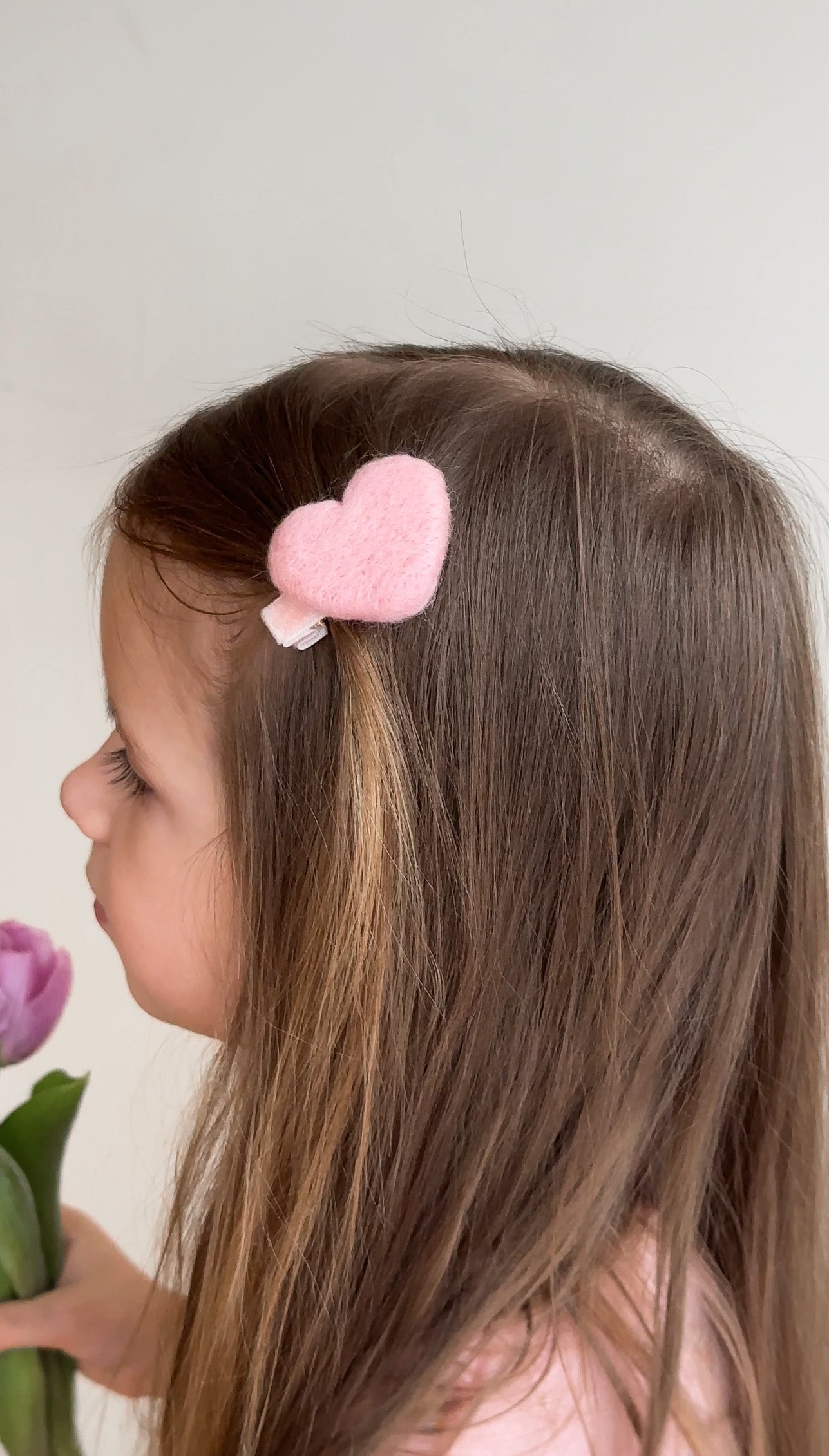 Personalized Hair Clip Set with Name – Linen & Cotton Heart Clips (4 pcs) 🚚 Free shipping