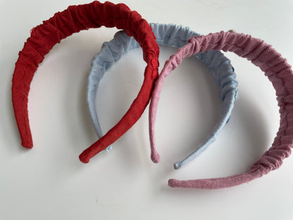 Red Linen Embroidered Headband for Girls – Floral Hair Accessory 🚚 Free Shipping from Ukraine🇺🇦