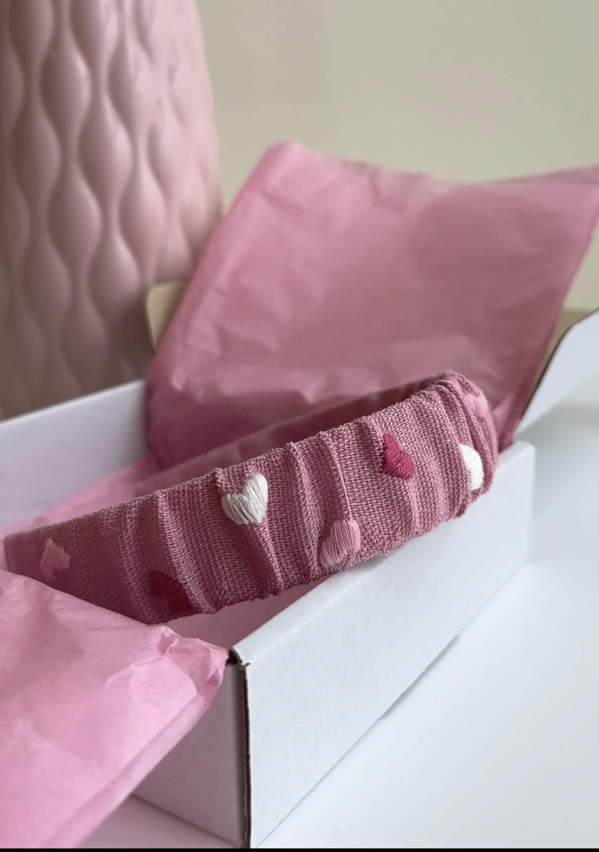 Pink Linen Floral Headband – Girl Hair Accessory 🚚 Free Shipping from Ukraine🇺🇦