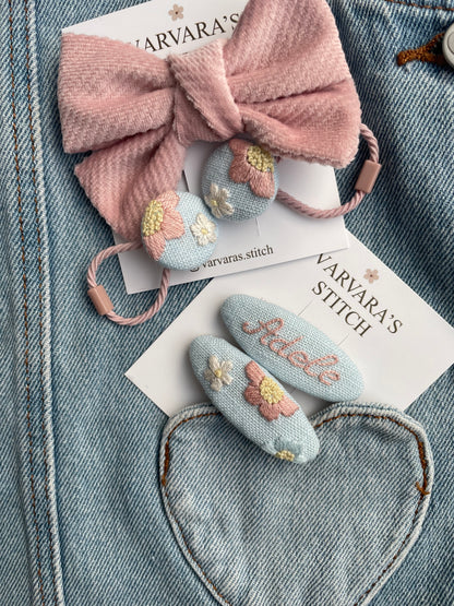 Blue Meadow - Personalized Hair Accessories Gift Set