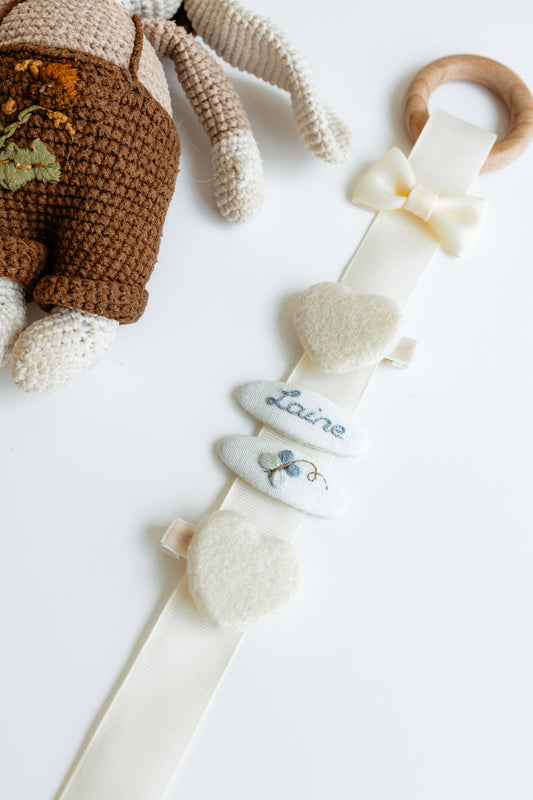 Personalized Baby Hair Clips Gift Set with Hanging Organizer