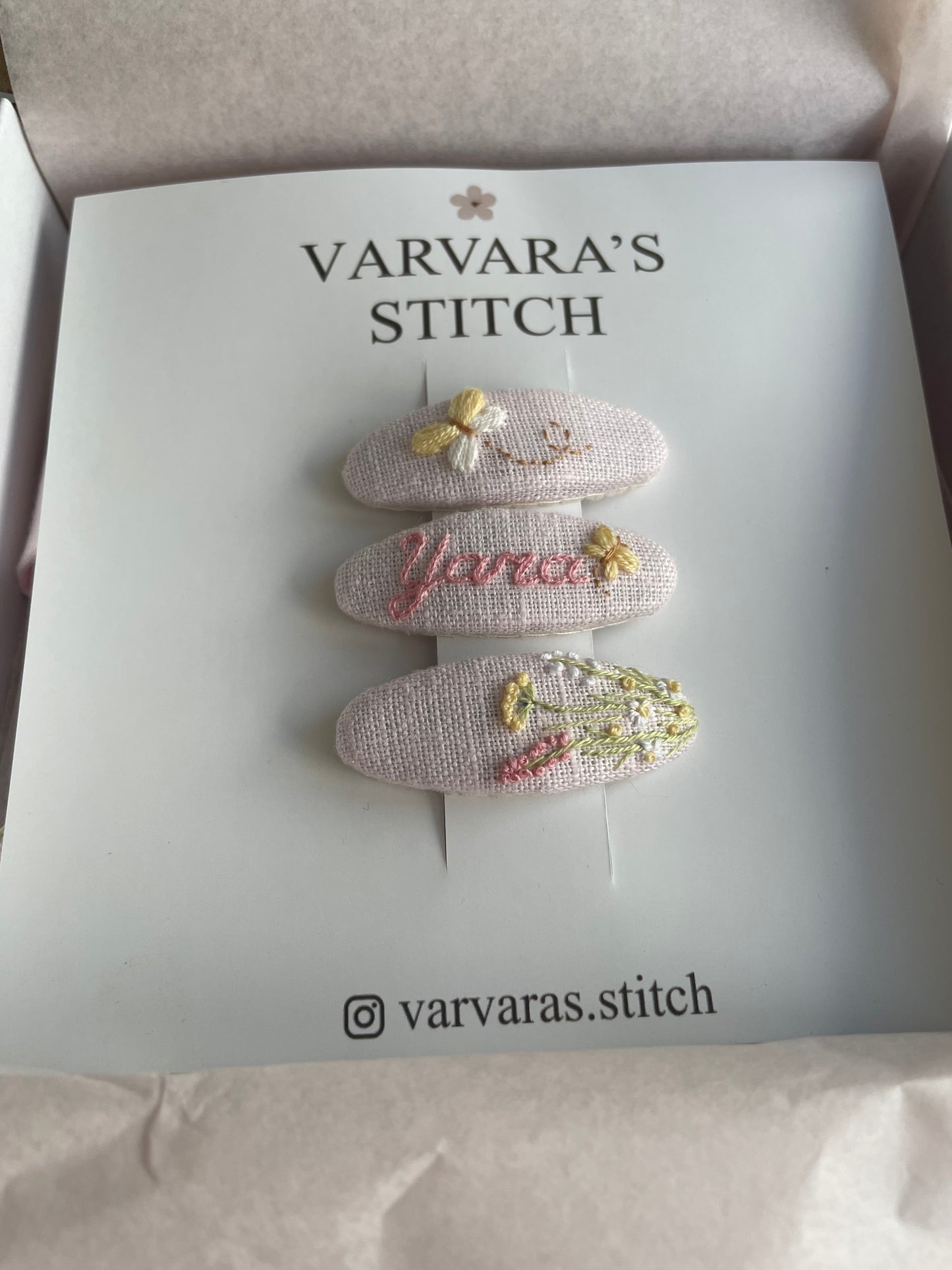 Blush Wildflower - Personalized Hair Accessories Gift Set