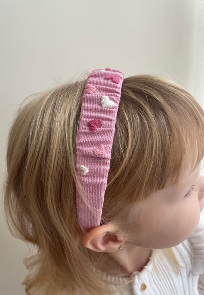 Pink Linen Floral Headband – Girl Hair Accessory 🚚 Free Shipping from Ukraine🇺🇦
