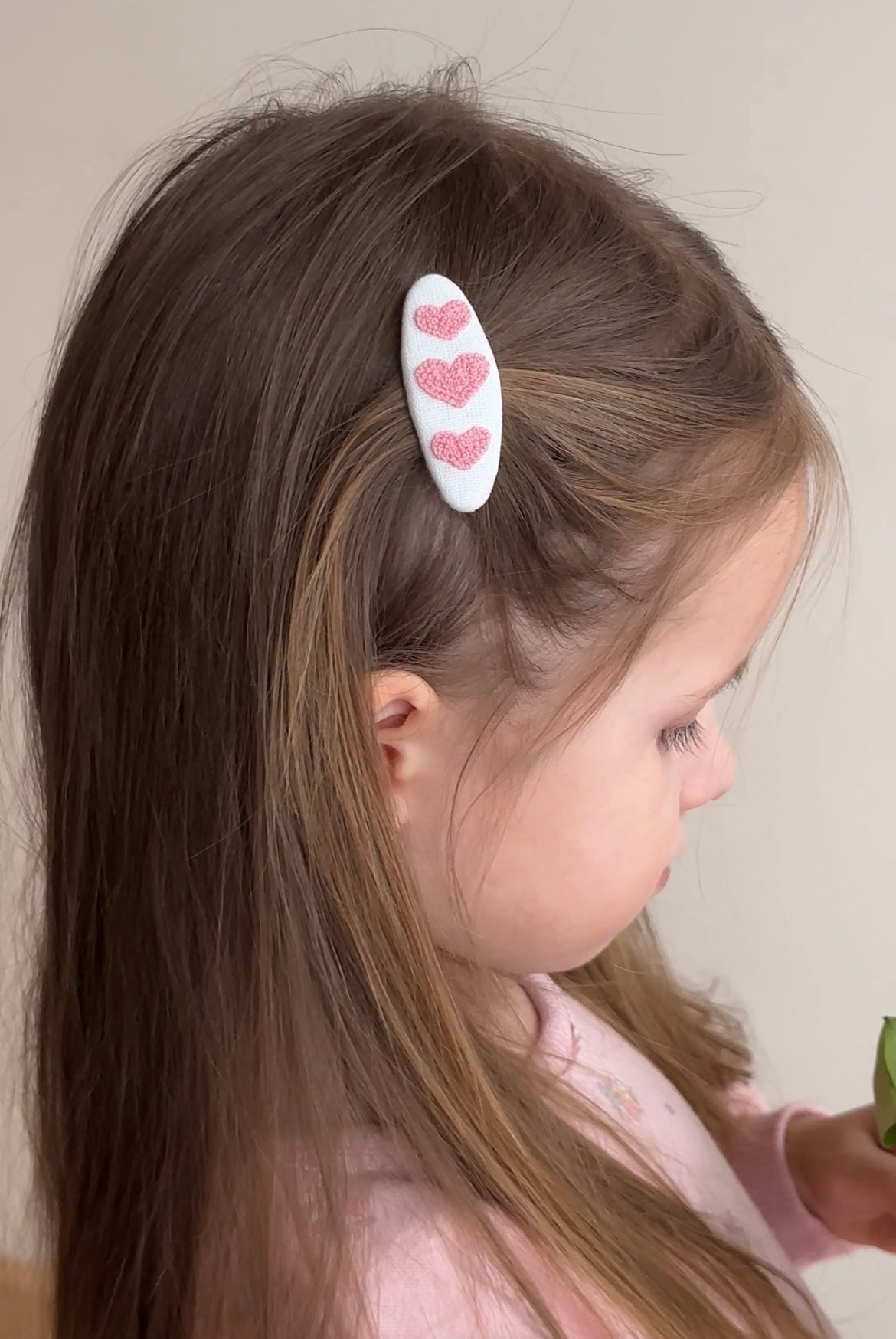 Personalized Hair Clip Set with Name – Linen & Cotton Heart Clips (4 pcs) 🚚 Free shipping