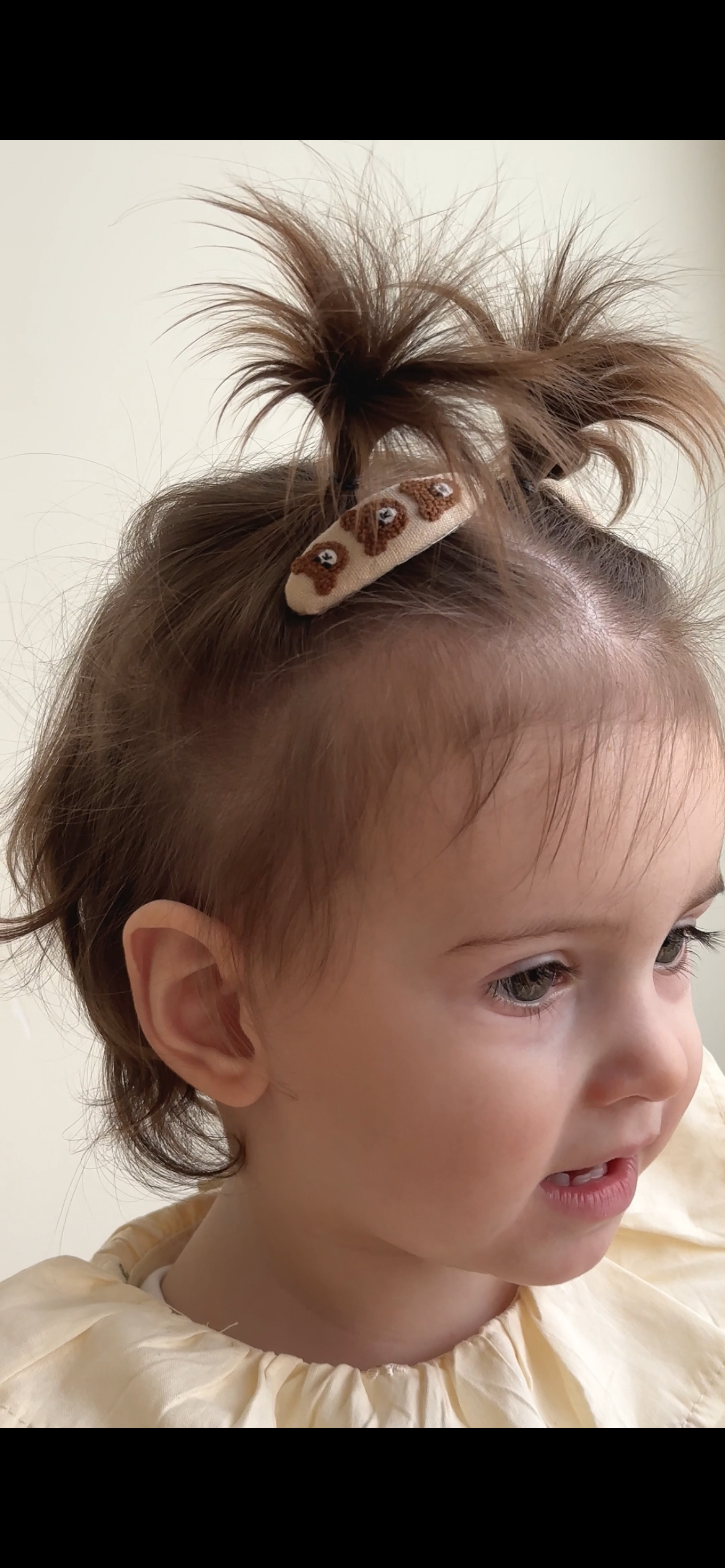 Personalized Baby Hair Clips Gift Set with Hanging Organizer, Brown Wool Heart Clips , Embroidered Name Hair Clip, Teddy Bears Clip 🚚 Free Shipping