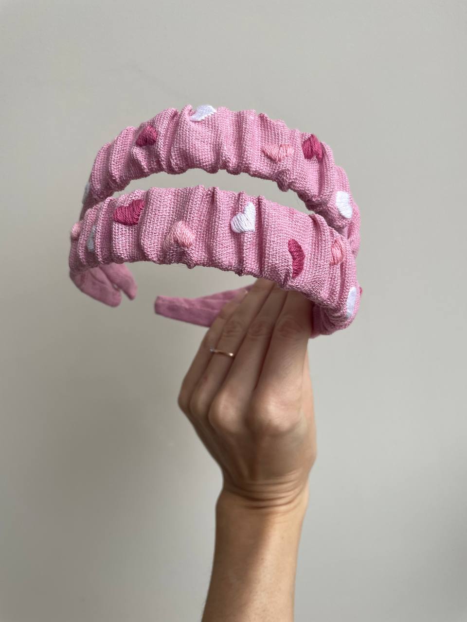 Pink Linen Floral Headband – Girl Hair Accessory 🚚 Free Shipping from Ukraine🇺🇦