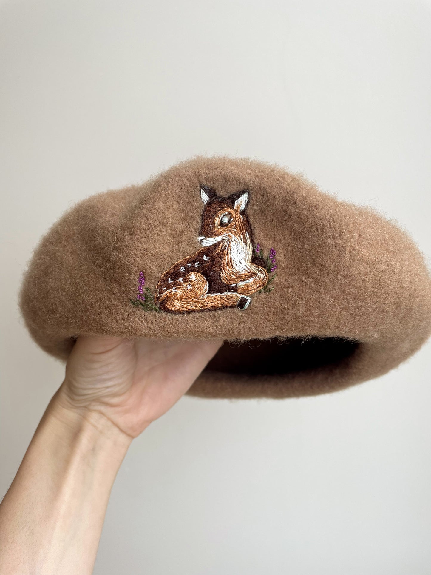 Hand Embroidered Wool Beret for Girls, Beret with Hearts, Roses, Bow 🚚 Free Shipping from Ukraine🇺🇦