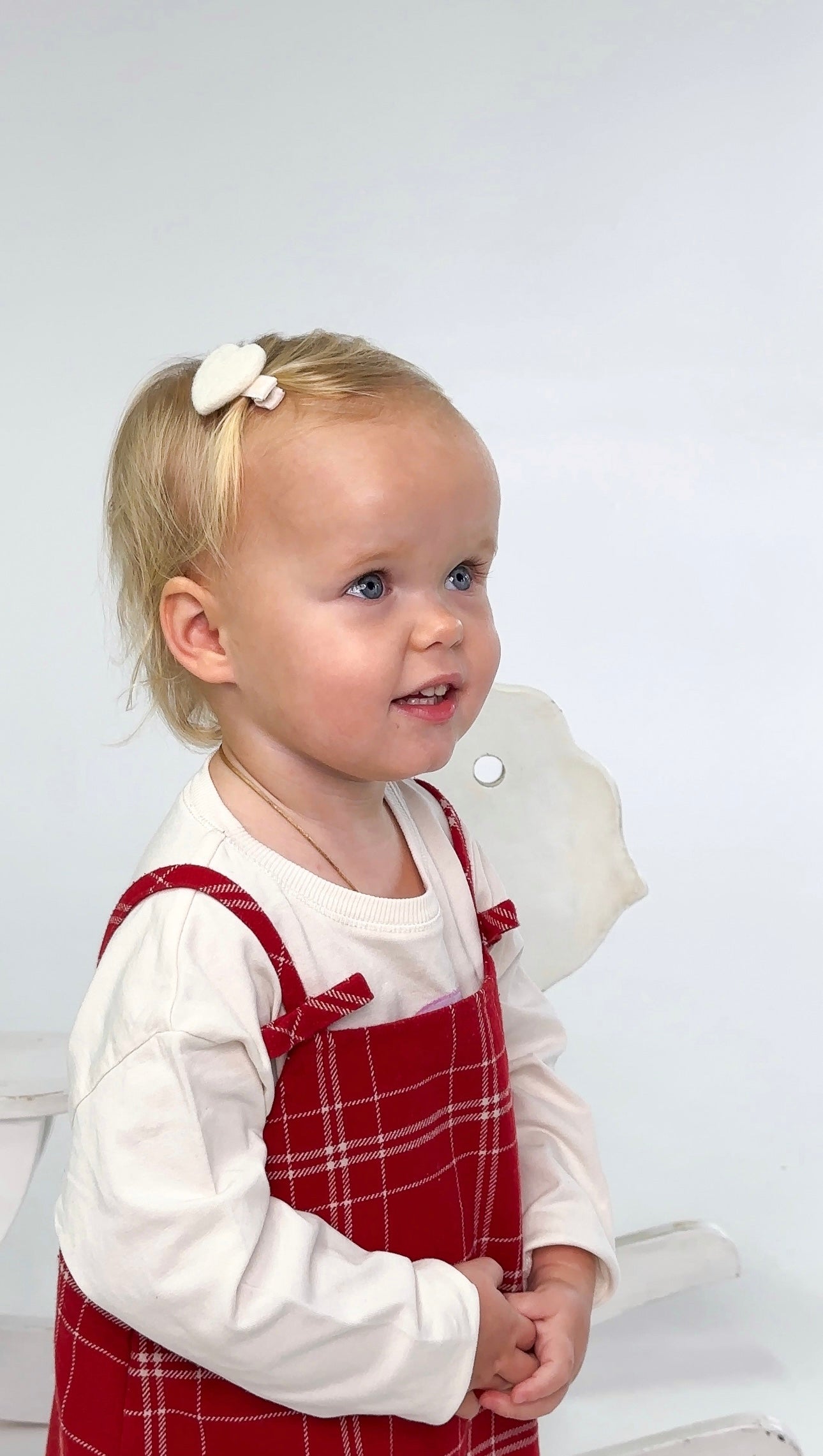 Personalized Baby Hair Clips Gift Set with Hanging Organizer, Wool Heart Clips & Embroidered Name Hair Clips, Blue Newborn Gift 🚚 Free Shipping