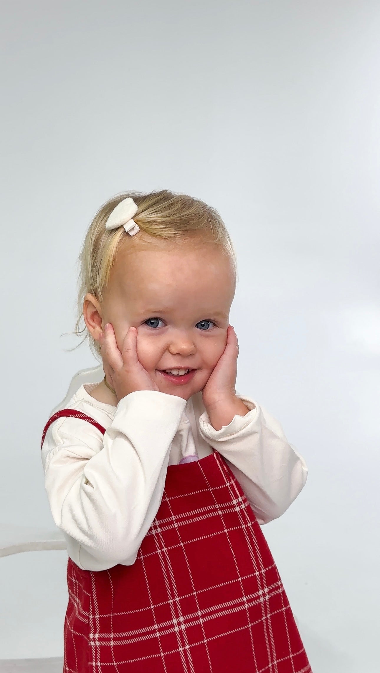 Personalized Baby Hair Clips Gift Set with Hanging Organizer, Wool Heart Clips & Embroidered Name Hair Clips, Blue Newborn Gift 🚚 Free Shipping