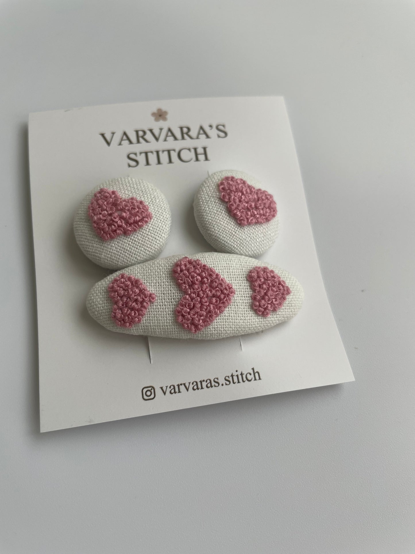 Personalized Embroidered Hair Accessories Set , Linen Hair Clips & Ties with Name, Baby Girl Gift 🚚 Free Shipping