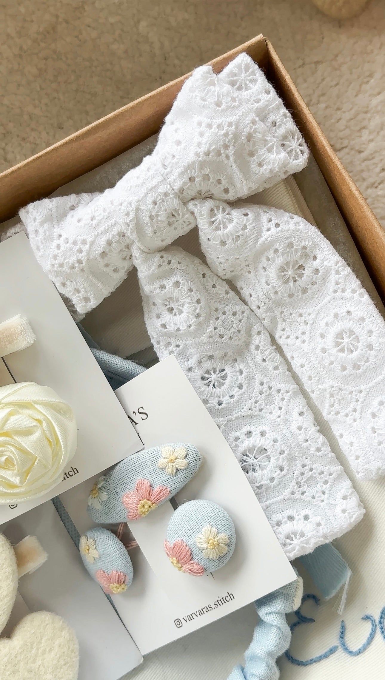 Personalized Toddler Girl Gift Set BLUE  | handmade hair accessories | newborn gift | baby shower present | headband & clips set 🚚 Free Shipping