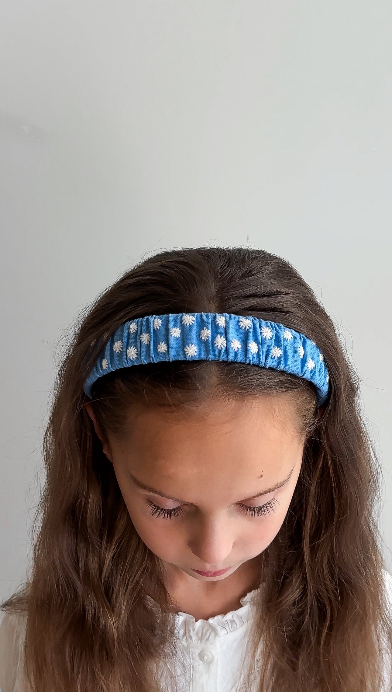 Hand Embroidered Linen Baby Headband, Floral Hair Accessory 🚚 Free Shipping