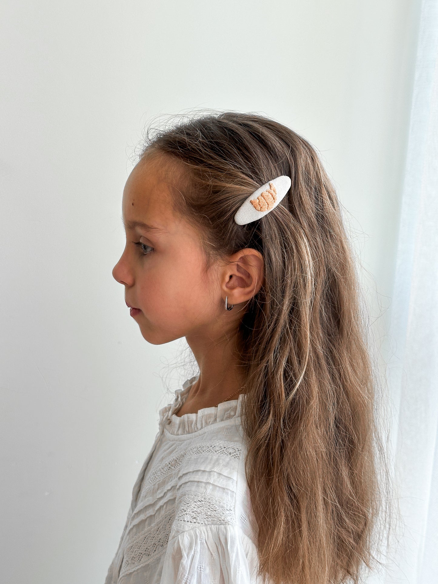 Hand-Embroidered Hair Clips & Ties Sets- Cute Dessert Collection: Linen Accessories for Girls 🚚 Free Shipping