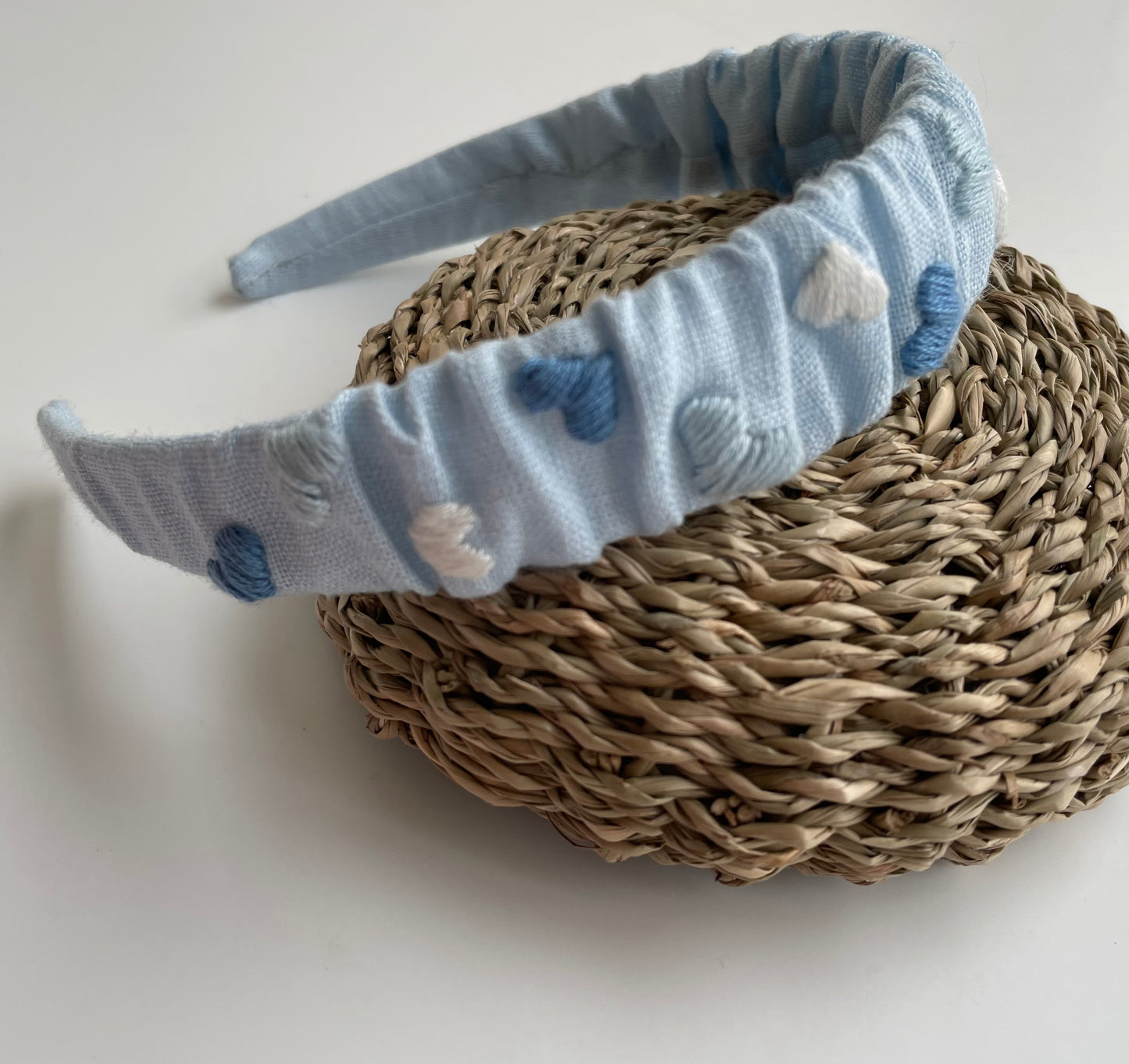 Hand Embroidered Linen Baby Headband, Floral Hair Accessory 🚚 Free Shipping