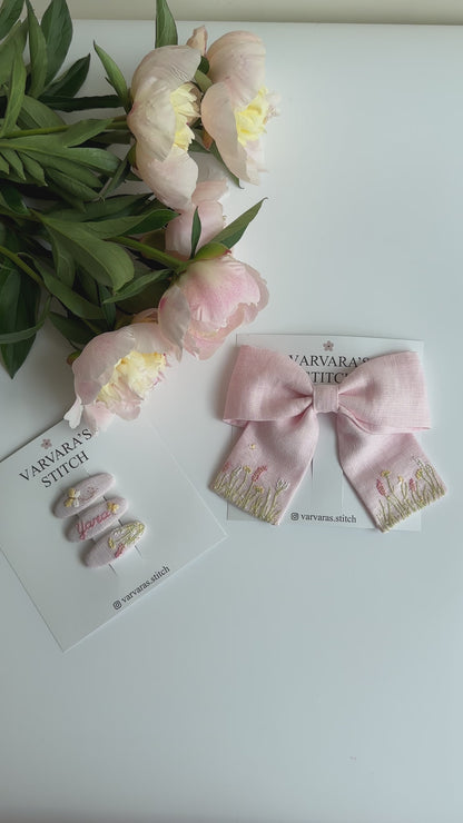 Blush Wildflower - Personalized Hair Accessories Gift Set
