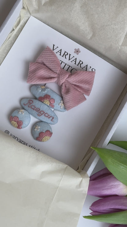 Blue Meadow - Personalized Hair Accessories Gift Set